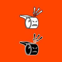 Whistle Vector Illustration with emoticon