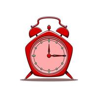 3d red pentagon alarm clock vector illustration