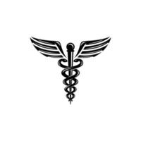 Caduceus logo design vector