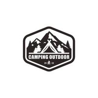 Ilustración de vector de diseño de logotipo de camping