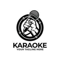 vector de diseño de logotipo de karaoke