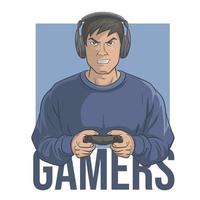 gamers vector illustration
