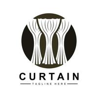 Home And Exhibition Curtain Logo Design, Building Decoration Vector Illustration