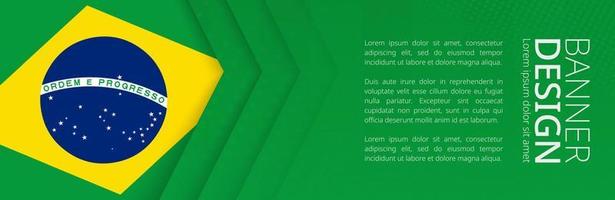 Banner template with flag of Brazil for advertising travel, business and other. vector