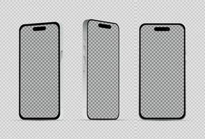 Realistic mockup without background white mobile phone - Vector