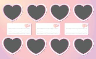 Heart Picture frame mockup on a pink pastel background vector