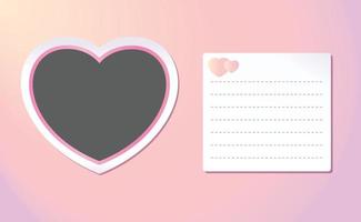 Heart Picture frame mockup on a pink pastel background vector