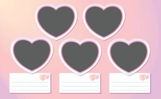 Heart Picture frame mockup on a pink pastel background vector