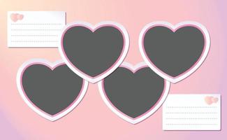 Heart Picture frame mockup on a pink pastel background vector