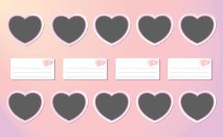 Heart Picture frame mockup on a pink pastel background vector