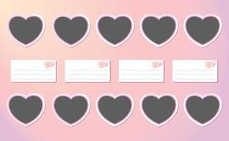 Heart Picture frame mockup on a pink pastel background vector