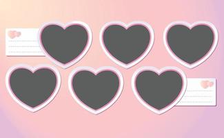 Heart Picture frame mockup on a pink pastel background vector