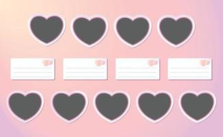 Heart Picture frame mockup on a pink pastel background vector