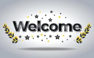 Siver Welcome on banner. vector