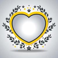 ornamental floral Heart frame design vector