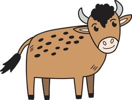 Hand Drawn cute cow illustration vector