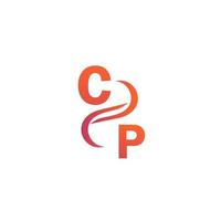 CP orange color logo design for your company vector