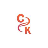 diseño de logotipo de color naranja ck para su empresa vector