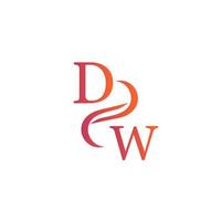 DW orange color logo design for your company vector