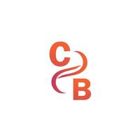 diseño de logotipo de color naranja cb para su empresa vector