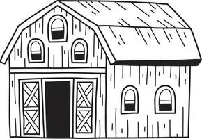 Hand Drawn farm and barn illustration vector