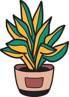 Hand Drawn cute indoor plant illustration vector