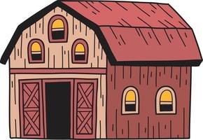 Hand Drawn farm and barn illustration vector