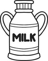 Hand Drawn milk bucket illustration vector