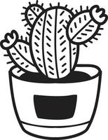 dibujado a mano linda ilustración de cactus vector