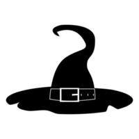 Helloween purple Hat icon. Black hat silhouette. October autumn holiday. Vector illustration isolated on white background.