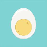 Hard boiled half sliced egg vector illustration