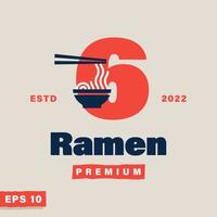 ramen numérico 6 logotipo vector