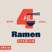 Ramen Numeric 4 Logo vector