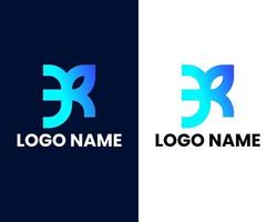 letter e and r modern logo design template vector