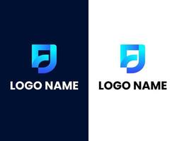 letter f and j modern logo design template vector