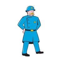 New York Policeman Vintage Standing Cartoon vector