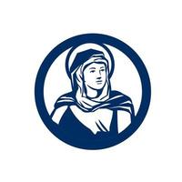 Blessed Virgin Mary Circle Retro vector