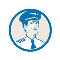 ingeniero de vuelo navegador círculo retro vector