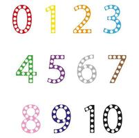 Dot the numbers clipart, educational game for toddler and preschool to develop fine motor skills vector