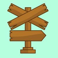 ilustración vectorial de un letrero de madera vector