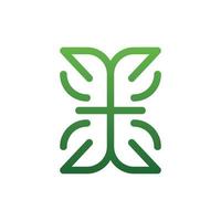 Cross Church Leaf Line Modern Creative Logo vector