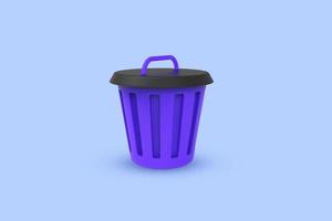 Trash Can 3d Illustration photo