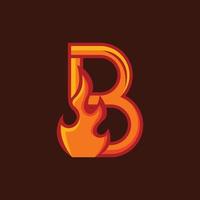 Letter B Fire Modern Simple Logo vector