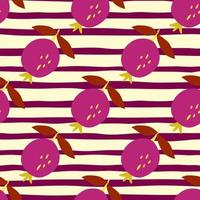 Seamless pattern with pomegranate fruit. Botanical fruits wallpaper. vector