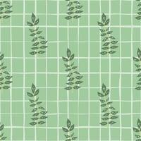 Hand drawn branches with leaves seamless pattern. Simple organic background. vector