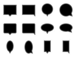 Black speech bubble. Frame for message. vector