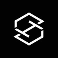Letter SH Monogram Geometric Modern Logo vector