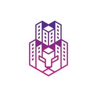 Lion Building City Modern Creative Logo vector