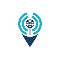 Globe Pin Location Technology Modern Logo vector