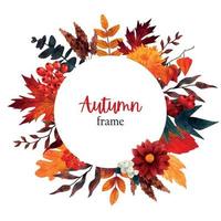Fall floral banner, design template, hand drawn vector watercolor illustration